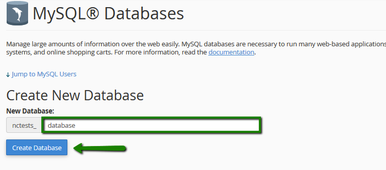 Creating a Database in cPanel